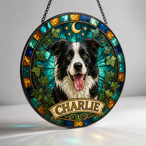 Custom Stained-Glass Pet Suncatcher with Name Banner - Personalized Suncatcher Stained Glass 1916b5b7-c60f-45e7-a89c-9a974955be9e.jpg