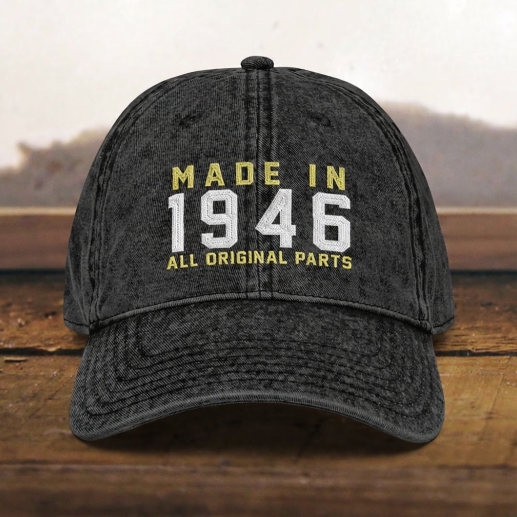 80th Birthday Gift, Vintage Embroidered Hat for 80th Birthday, Born In 1946 Cap
