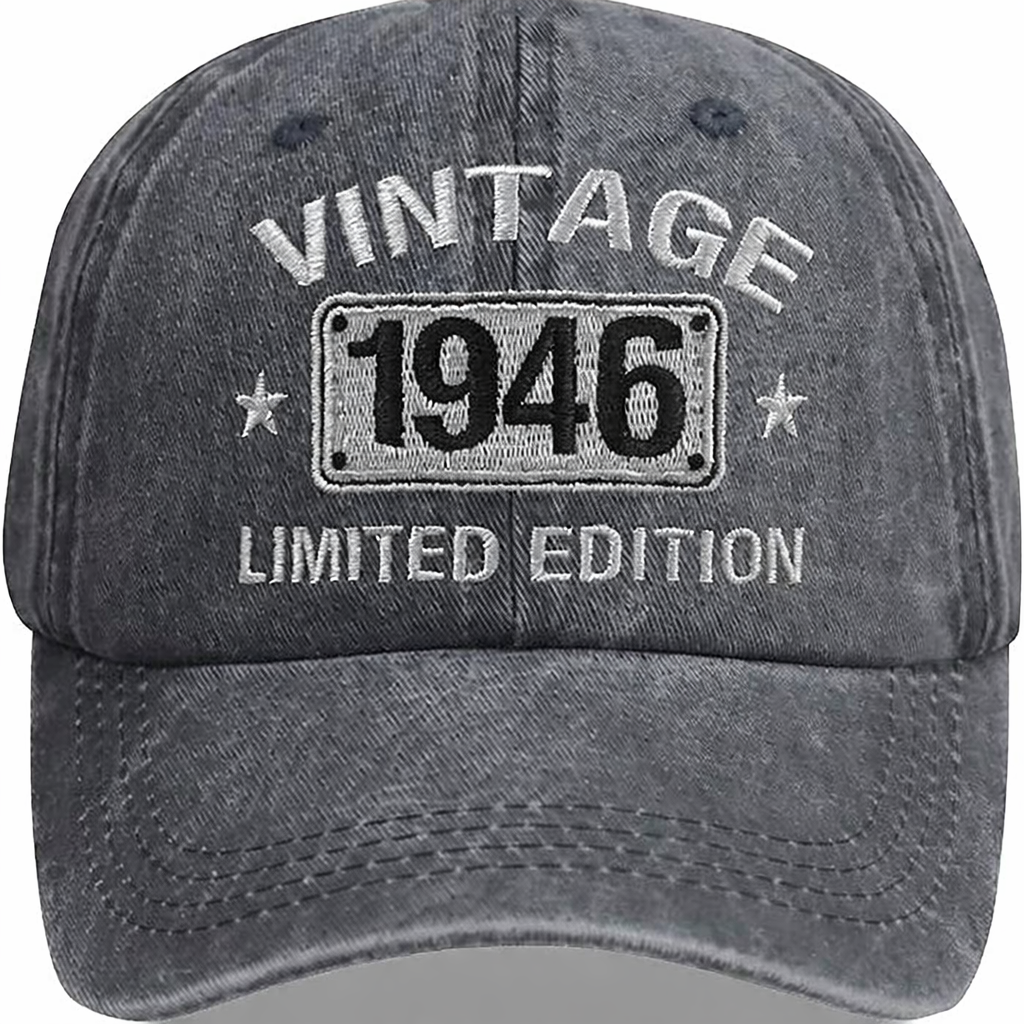 80th Birthday Gifts for Men Women Hats Vintage 1946 Blue Baseball Cap Personalized Embroidery cap for Grandpa Gift For Father Vintage 1645 1955 1965 1975