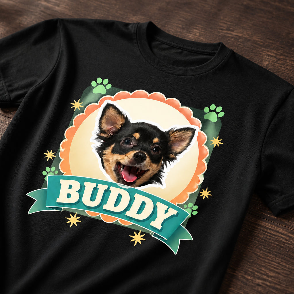 Retro Scallop Custom Pet Photo Name Tee - Personalized T-shirt 194b03a5-bfde-47a5-8294-6ca6a1440c94.jpg