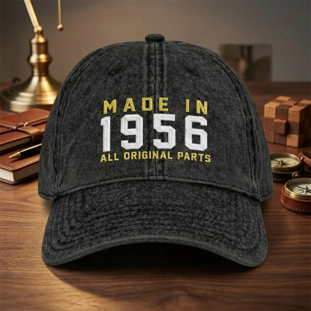 70th Birthday Gift, Vintage Embroidered Hat for 70th Birthday, Born In 1956 Cap