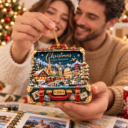 Personalized Christmas Travel Memories Suitcase Ornament – Custom Year, Winter World Landmarks Keepsake, Gift for Travel Lovers 196be987-d662-45a4-9fc4-27b0853a6c89-Christmas-travel-keepsake-shared-by-two-4.png
