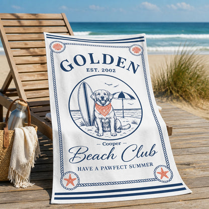 Golden Beach Club Personalized Dog Beach Towel - Personalized Beach Towel 19753e61-f3bb-45b5-8b86-f122bede1ad6.jpg