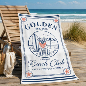 Golden Beach Club Personalized Dog Beach Towel - Personalized Beach Towel 19753e61-f3bb-45b5-8b86-f122bede1ad6.jpg