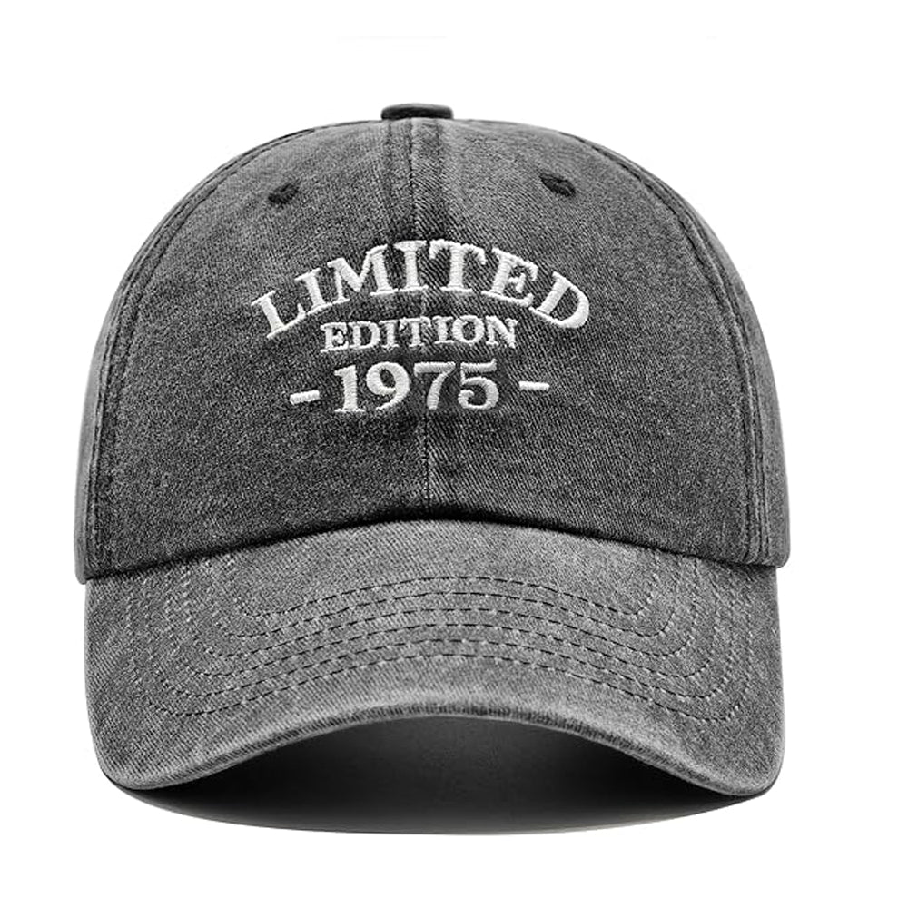 50th Birthday Gifts for Him Her, Happy 50th Birthday Decorations - Embroidered Baseball Cap Adjustable Custom Birthyear 1945 1955 1965 1975 Birthday Cap For Beloved Ones