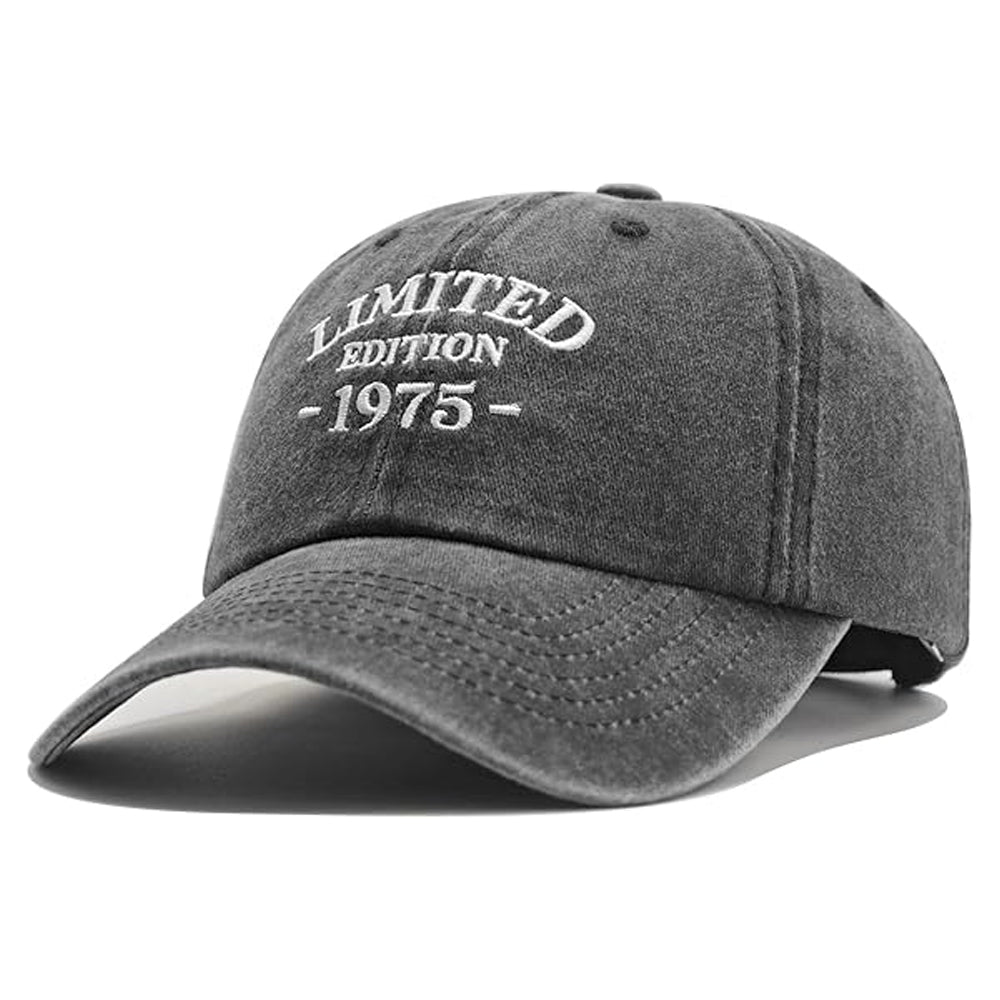 50th Birthday Gifts for Him Her, Happy 50th Birthday Decorations - Embroidered Baseball Cap Adjustable Custom Birthyear 1945 1955 1965 1975 Birthday Cap For Beloved Ones