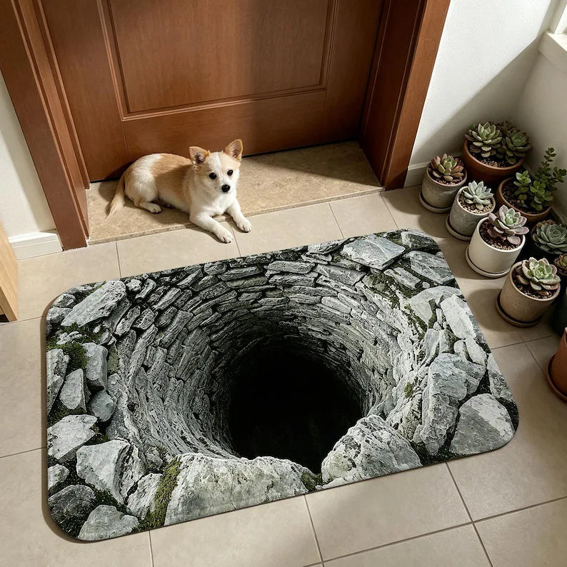 3D Illusion Deep Well Area Rug, Realistic Rock Abyss Doormat, Surreal Floor Mat 19776e19-2fca-413e-83d8-172c4b784d0e-KLHJLL-1-.webp