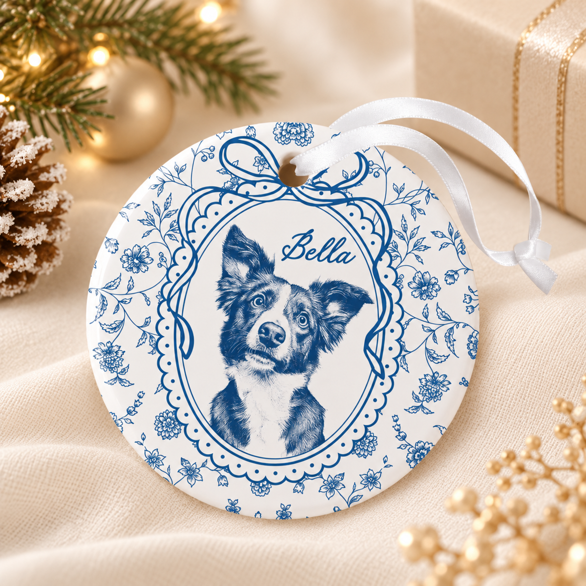 Custom Pet Portrait Ornament: Floral Dog Photo Christmas Ornament 2026, Pet Photo Christmas Decor, Dog Mom Gift, Dog Memorial Gift 197c694f-43e4-4f1e-a214-046702ddcb96-gfgfg-2-.png