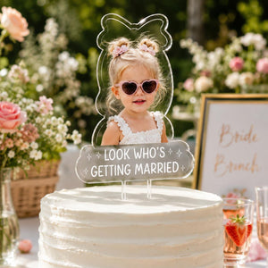 Personalized Bachelorette Cake Topper, Custom Photo Look Who's Getting Married Acrylic Cake Decor, Future Mrs Sign, Bridal Shower Party 19804623-8187-421a-bd4f-1974730a12f2-4.jpg