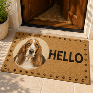 HELLO Basset Hound Welcome Doormat - Doormat 19928380-cb05-466e-9e0f-2095b583b8ec.png