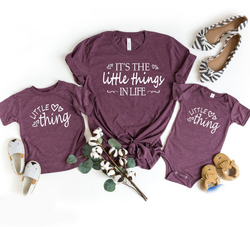 Funny New Mom Gift, It is The Little Things In Life, Mama Mini Matching Shirt