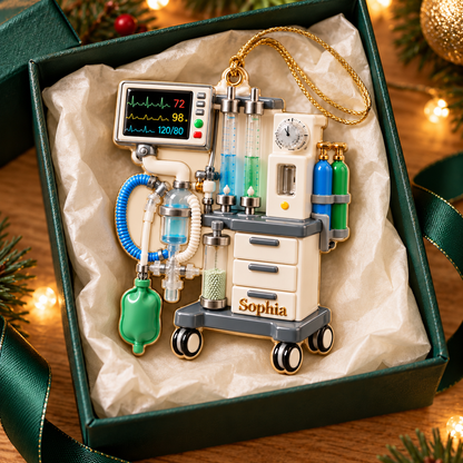 Personalized Anesthesia Machine Christmas 3D Ornament, Custom Name Anesthesiologist Gift, Nurse Holiday Keepsake 19a40dcd-b3fa-4650-bc77-eb0973f8ccaf-M-y-th-thu-nh-trong-h-p-xanh-4.png