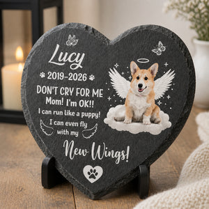 Pet Memorial Heart Slate – New Wings Photo & Name - Personalized Slate Memorial Stone 19a5a01f-8c8d-4ac0-bf03-d391eb9f46c3.jpg