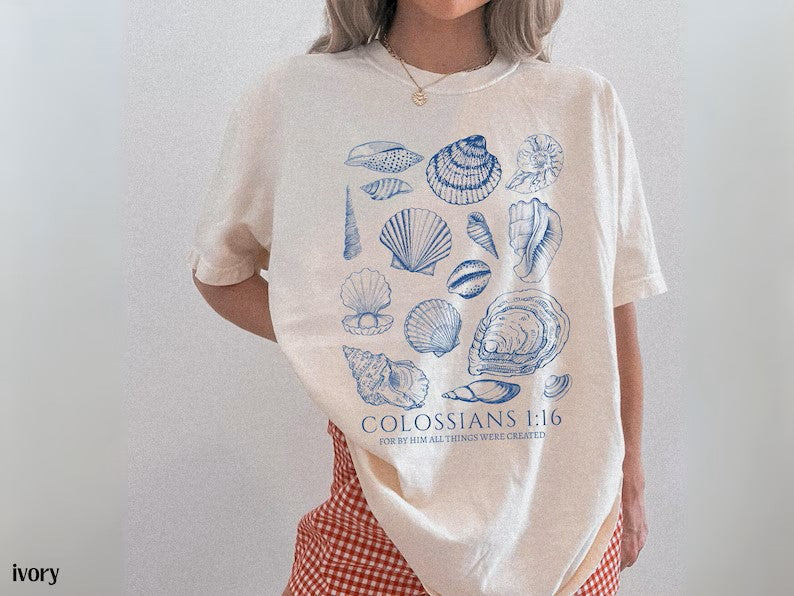 Seashell Bible Verse Shirt, Ocean Life Coastal Aesthetic, Women Faith Apparel, Comfort Colors Oversized Beach Tee, Baptism Teen Girl Gift 19bd9c53-942f-4eba-af6d-b3c07e08dd72--trrt.jpg