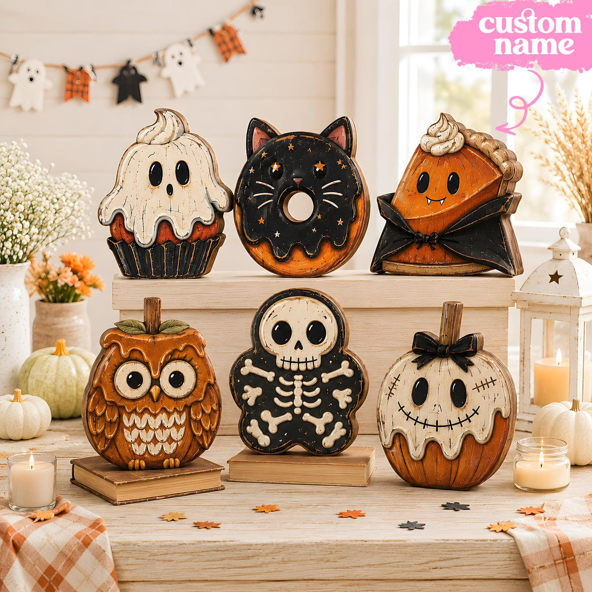 Personalized Halloween Wooden Block Decor, Cute Ghost Cat Pumpkin Skeleton and Owl Tabletop Signs, Custom Name Spooky Fall Home Decorations 19ede1f3-43ab-4180-b33e-748dfa16ccd7-2.jpg