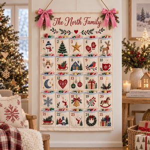 Personalized Family Advent Calendar, 25 Pocket Christmas Countdown, Custom Name Wall Hanging, Kids Holiday Gift, Pink Christmas Decor 19f70b01-5918-46b4-b321-4870ff079047-il_1588xN.8554686152_2350.jpg