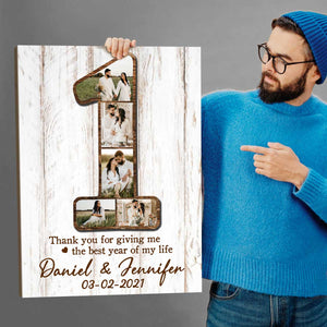 1 Year Anniversary Photo Collage Canvas, 1st Anniversary Gifts, First Wedding Anniversary Gift for Him