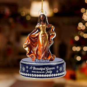 A Beautiful Queen - Personalized Acrylic Ornament - Christmas Gift For Black Sistas, Sisters, Friends