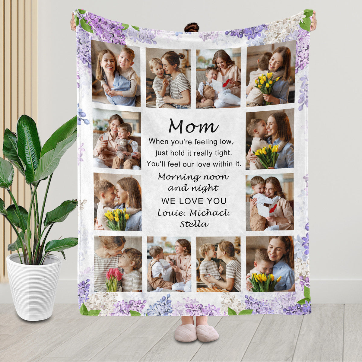 Mom When You're Feeling Low Just Hold It Really Tight - Personalized Blanket - Gift For Mother, Mother's Day, Birthday Gift