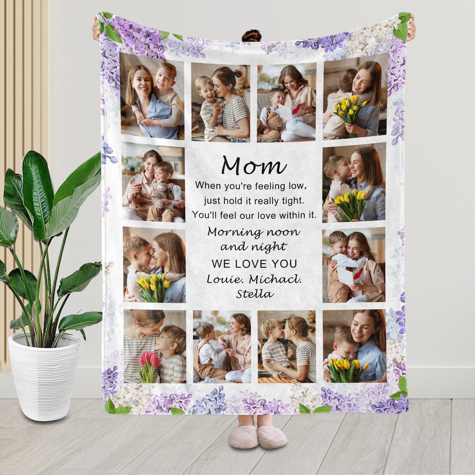 Mom When You're Feeling Low Just Hold It Really Tight - Personalized Blanket - Gift For Mother, Mother's Day, Birthday Gift