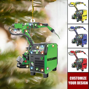 Multi Color Welder Machine - Personalized Acrylic Shaped Ornament - Christmas Gift For Welder