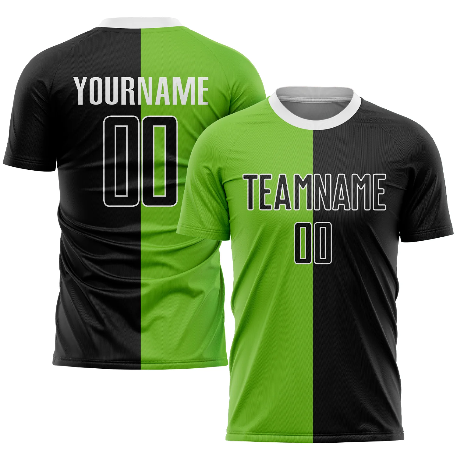 Custom Gray Neon Green-Black Sublimation Soccer Uniform Jersey Discount