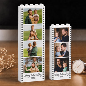 Father's Day Custom Photo Building Blocks: Father's Day Gift from Kids, Dad Photo Polaroid Photo Strip Gift, New Dad Gift