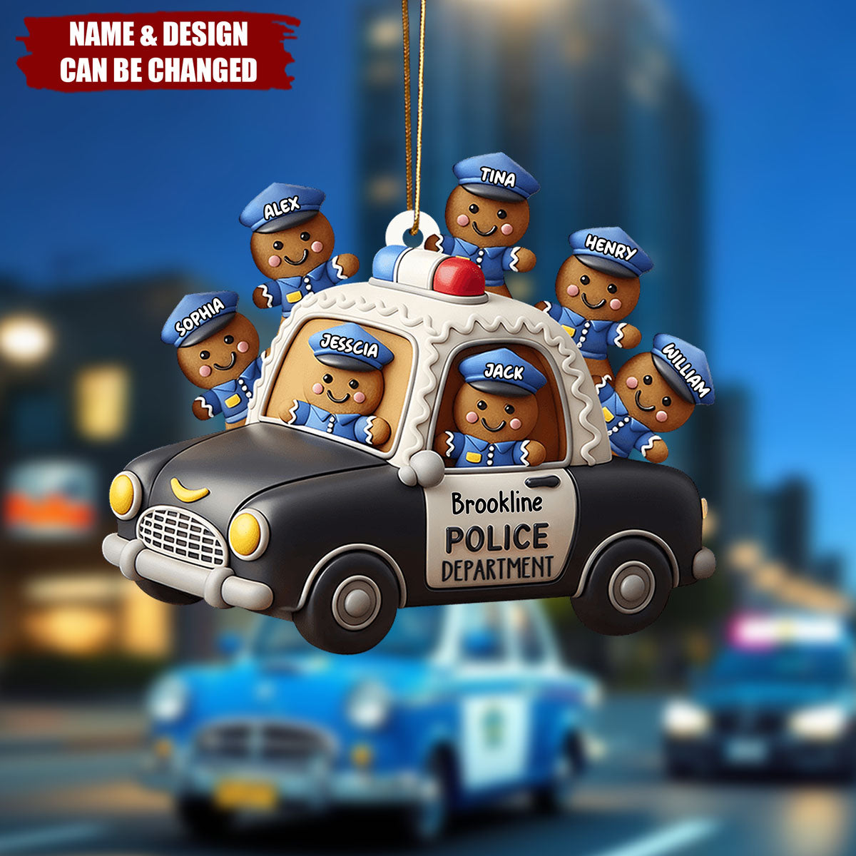 Police Department - Personalized Acrylic Ornament - Christmas Gift For Police Officer