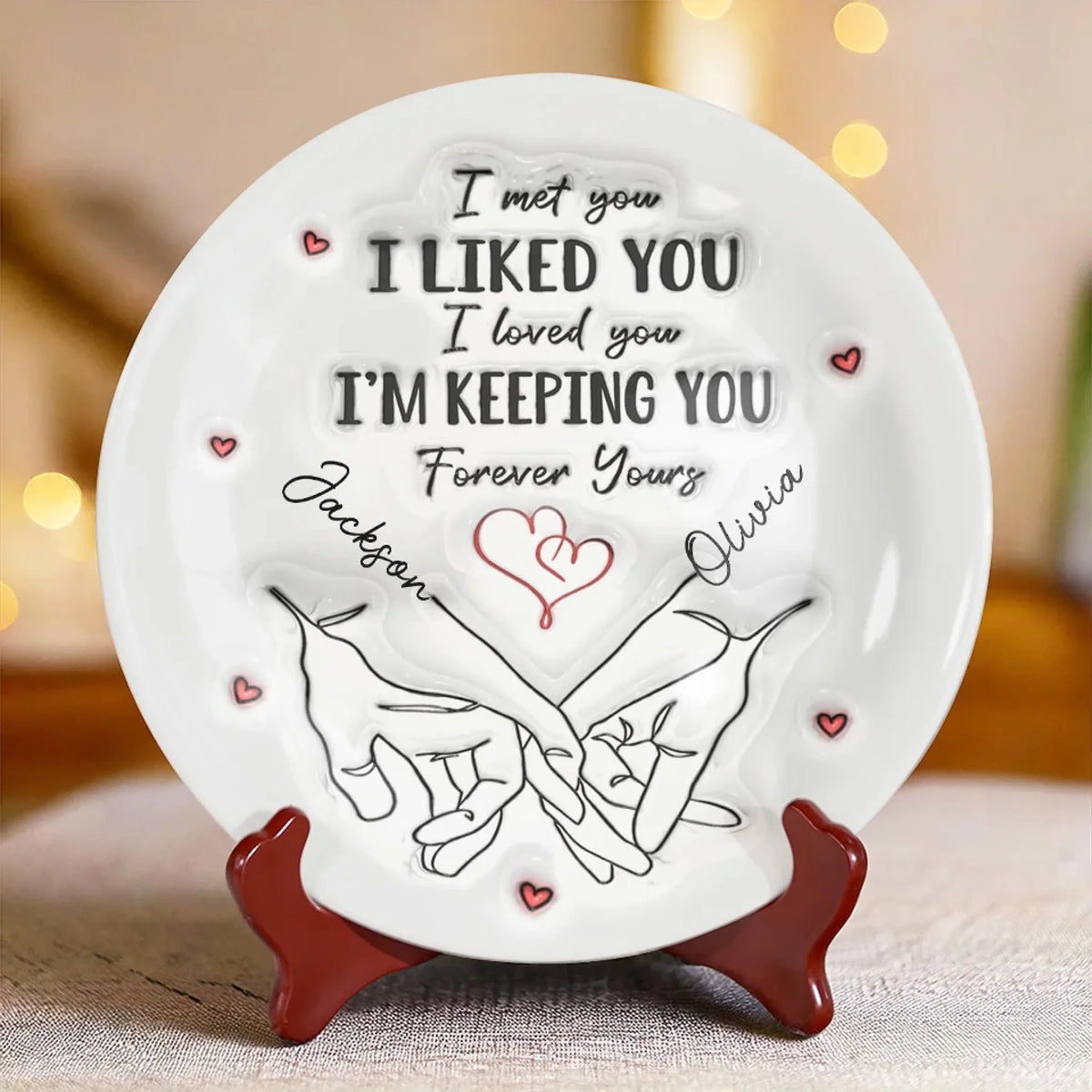 I'm Keeping You Forever Yours - Personalized Ceramic Plate - Gift For Couple, Husband Wife, Anniversary Gift