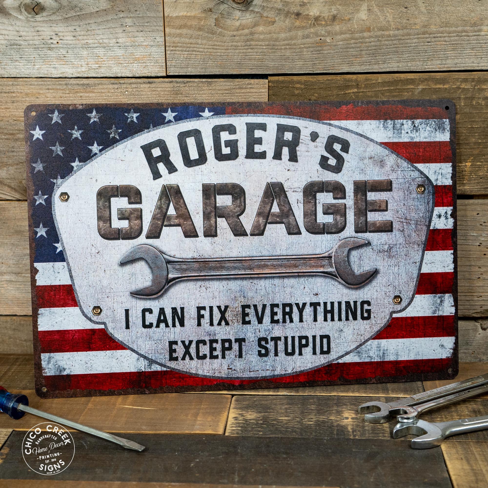 Personalized Garage Sign, Garage Decor, Workshop Sign, Custom Garage Sign, Father's Day Gift, Gifts for Dad, Gift for Him