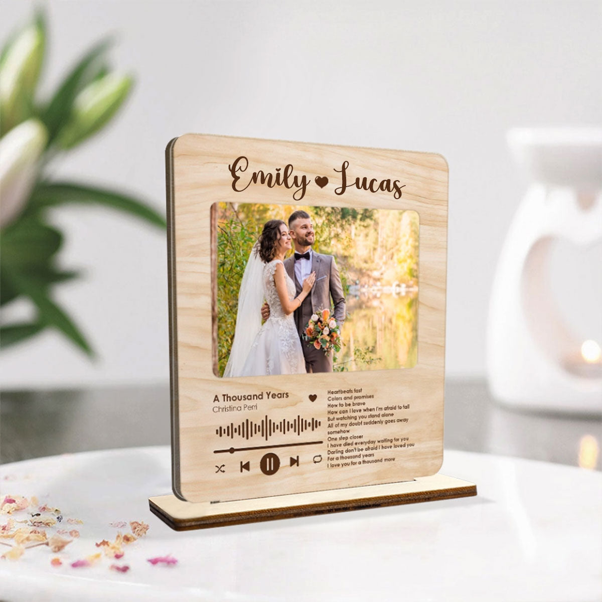 Favorite Song Lyrics And Photo - Housewarming Gifts - Custom Wooden Plaque - Anniversary Gift For Couples