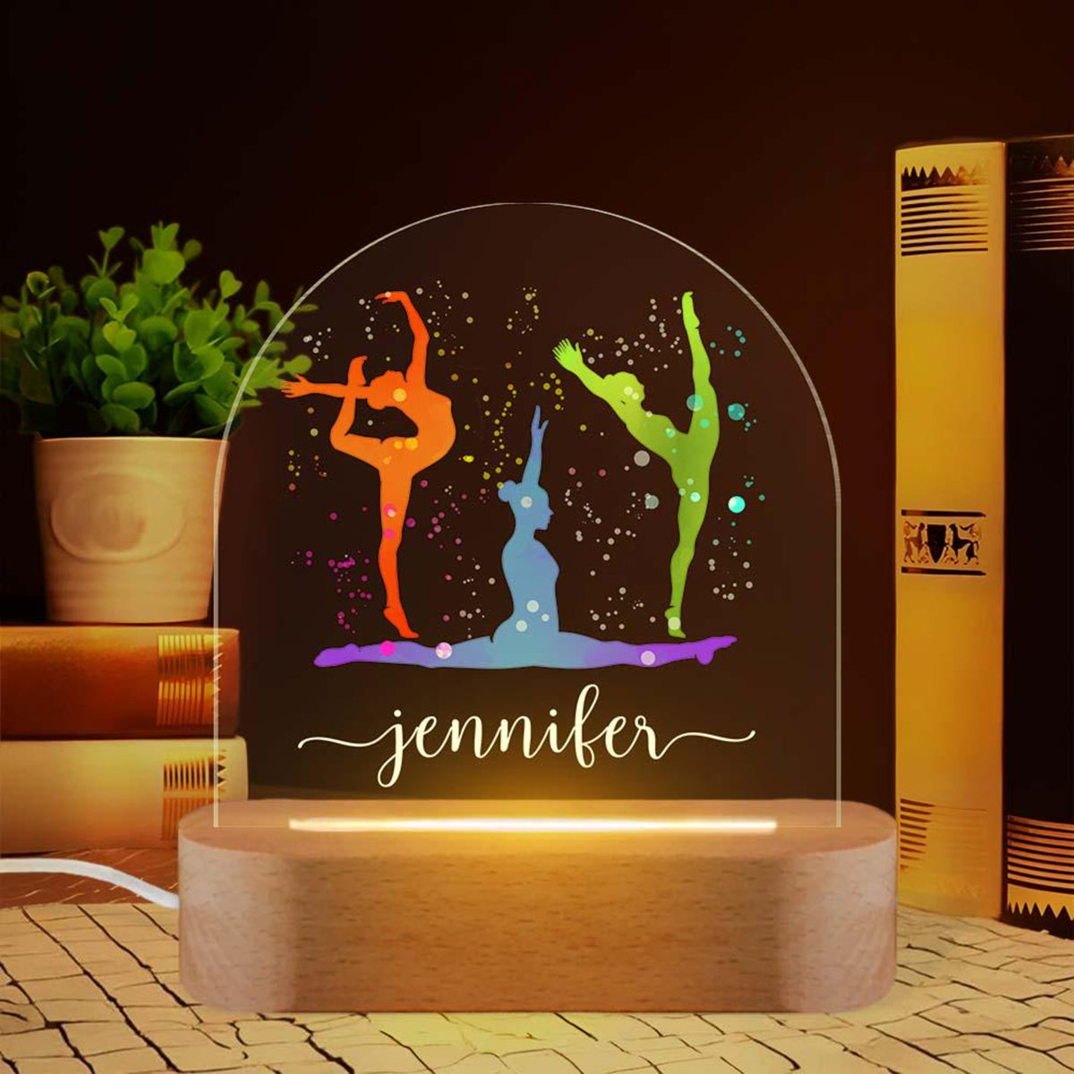 Personalized Gymnast or Gymnastics Gift LED Nightlight, Gymnastics Sister Friend Team Gift, Gymnastics Sports Night Light, Gifts for Her