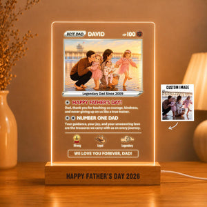 Custom Dad Poke Card Night Light, Personalized Poke Father s Day Night Light, Custom Anime Light, Gamer Dad Gift, Gift for Husband