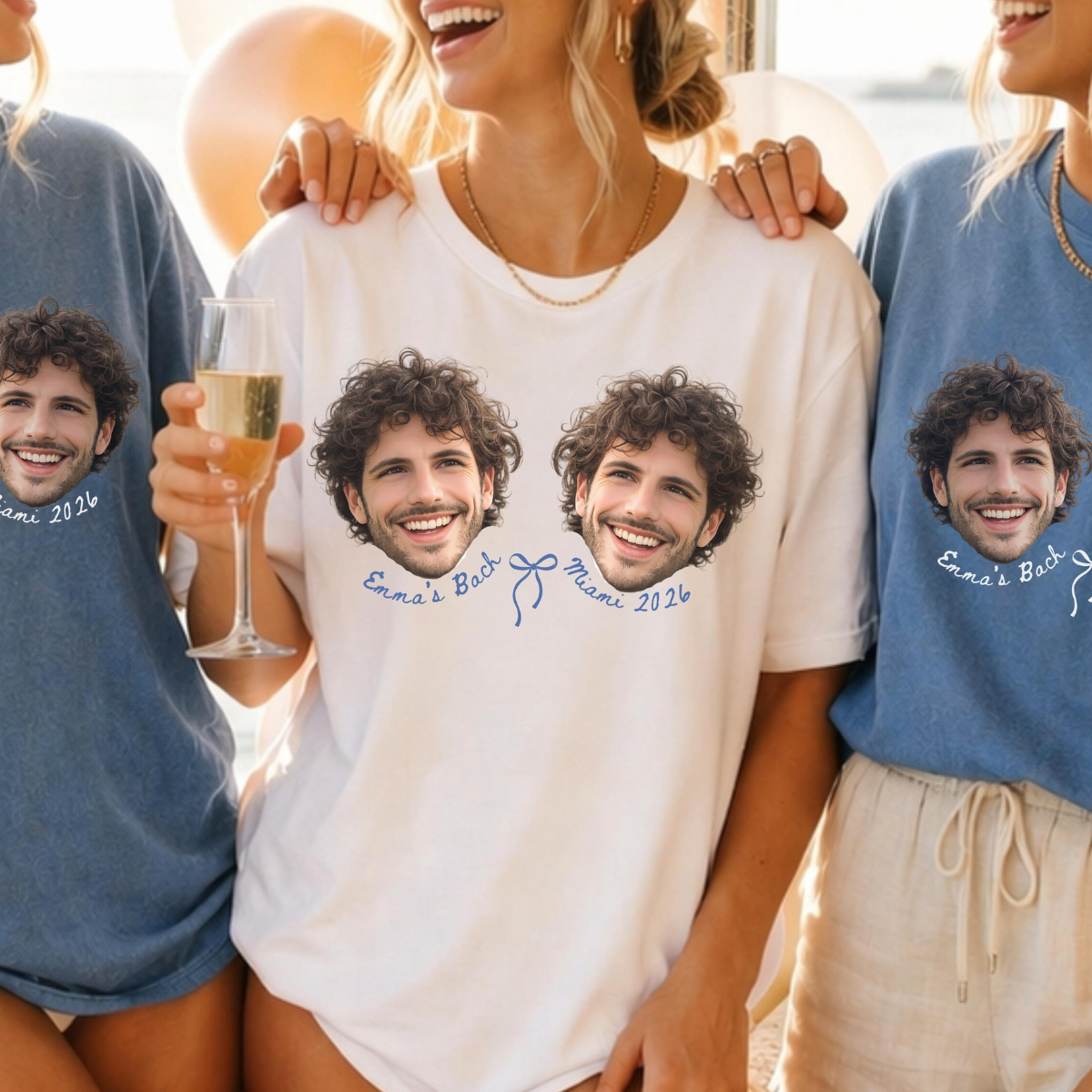 Custom Groom Face Bachelorette Party Shirts, Beach Bachelorette Shirt, Funny Bachelorette Shirts Bride To Be, Personalized Groom Photo Tee