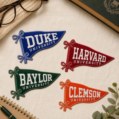 Embroidered College Pennant Patch, Custom School Name, University Pride Gift, Student Patch Keychain 1_03c9b6b6-29eb-4509-b257-82571b9beb2b.jpg