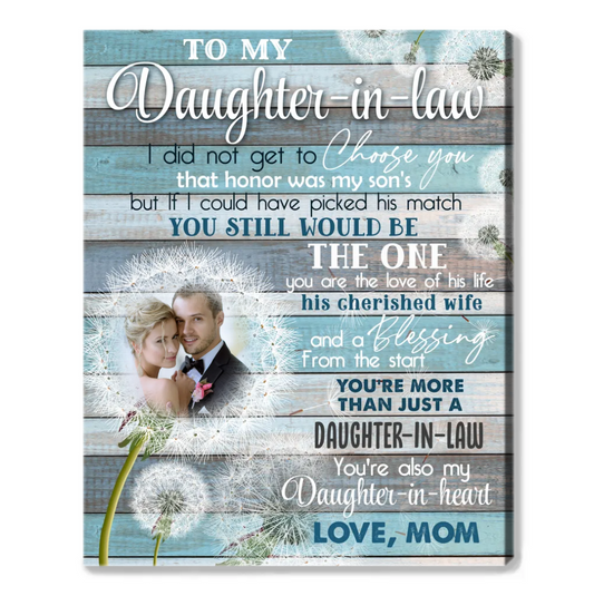 To My Daughter-in-law On Wedding Day - Personalized Canvas - Gift From Mother-in-law
