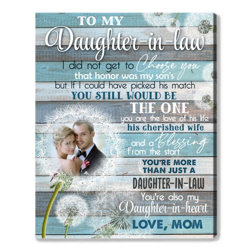 To My Daughter-in-law On Wedding Day - Personalized Canvas - Gift From Mother-in-law