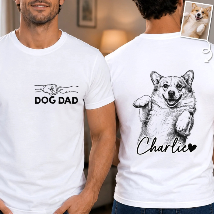 Custom Photo Unisex T-shirt - Personalized Father's Day Birthday Gifts For Dog Cat Lovers, Dog Dad And Mom, Cat Owners - Furry Friends Forever