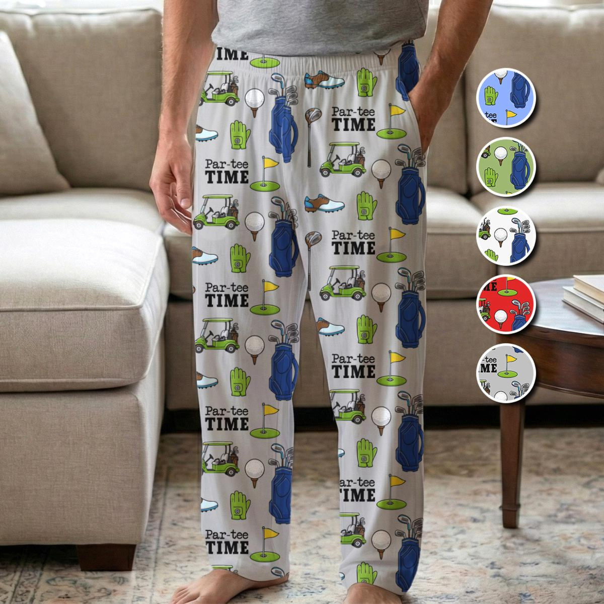 Par-tee Time Golf Pajama Pants, Funny Golf Lover Gift, Personalized Men's Golf Lounge Pants, Golfer Retirement Gift, Golfing Theme Sleepwear 1_04fa0992-c311-43a1-ad98-1ef9a90917ac.jpg