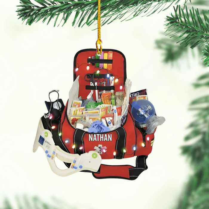 EMT Bag Ornament - Personalized Ornament - Christmas Gift For EMT Workers Acrylic Ornament