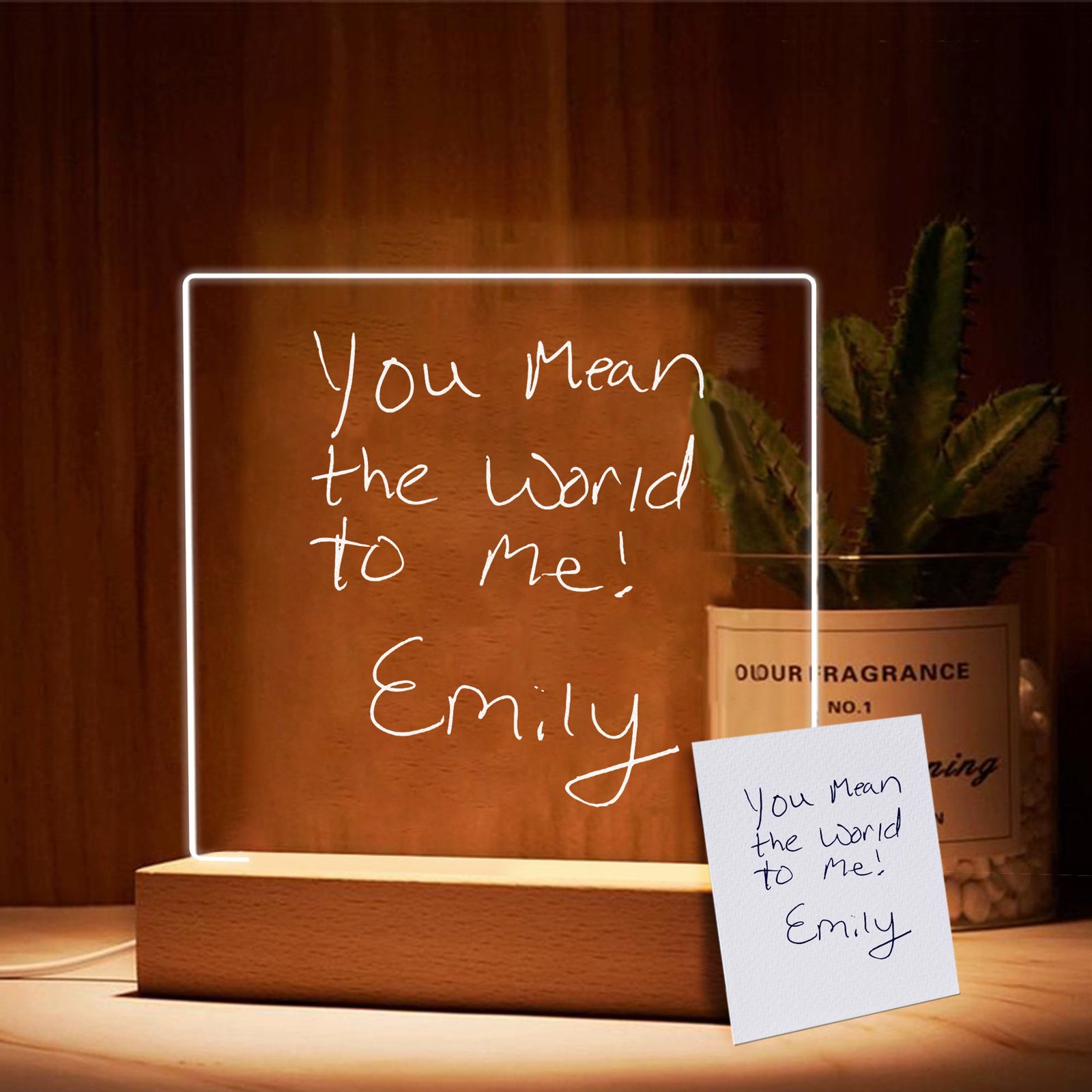 Custom Handwritten For Mom Acrylic Night Light, Personalized Handwriting 3D Acrylic Light, Mother's Day Gift for Mom or Grandma