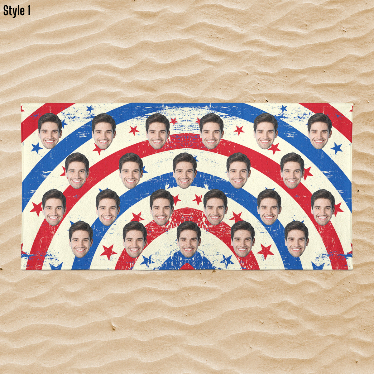 National Flag Independent Day Gift, Personalized Face Beach Towel, Personalized Photo Bath Towel, Custom Pool Towel, Outside, Birthday, Vacation Gift