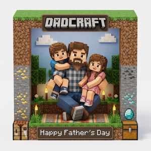 Personalized Pixel Dad Acrylic Plaque, Custom Photo Keepsake Sign, Father's Day Keepsake, Custom Photo Gift For Dad, Grandpa Gift, Papa Gift