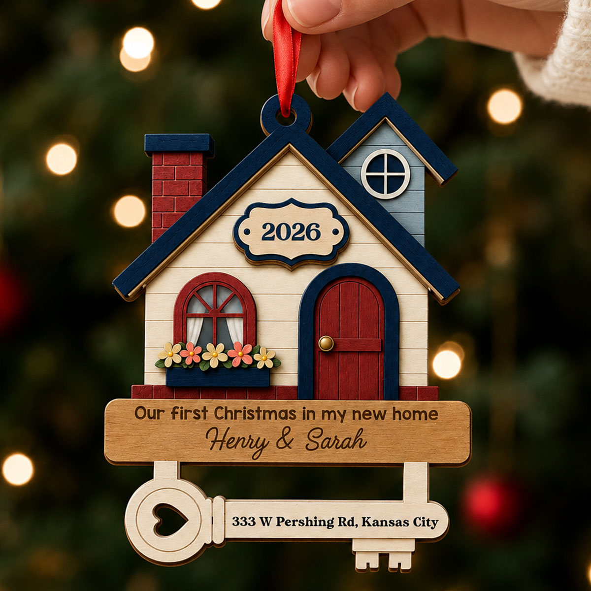 My 1st Christmas In New Home - Wood Ornament - Personalized Christmas Gifts
