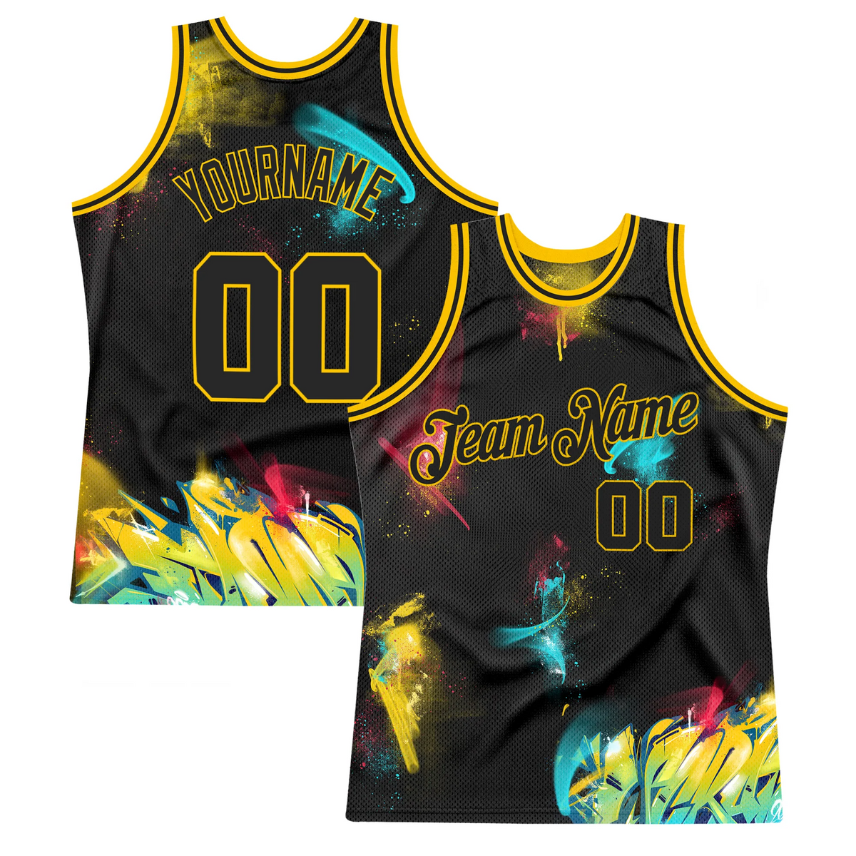Custom Graffiti Pattern Black-Gold 3D Authentic Basketball Jersey 1_082951eb-5a57-4578-8241-96acb563a4c8.png