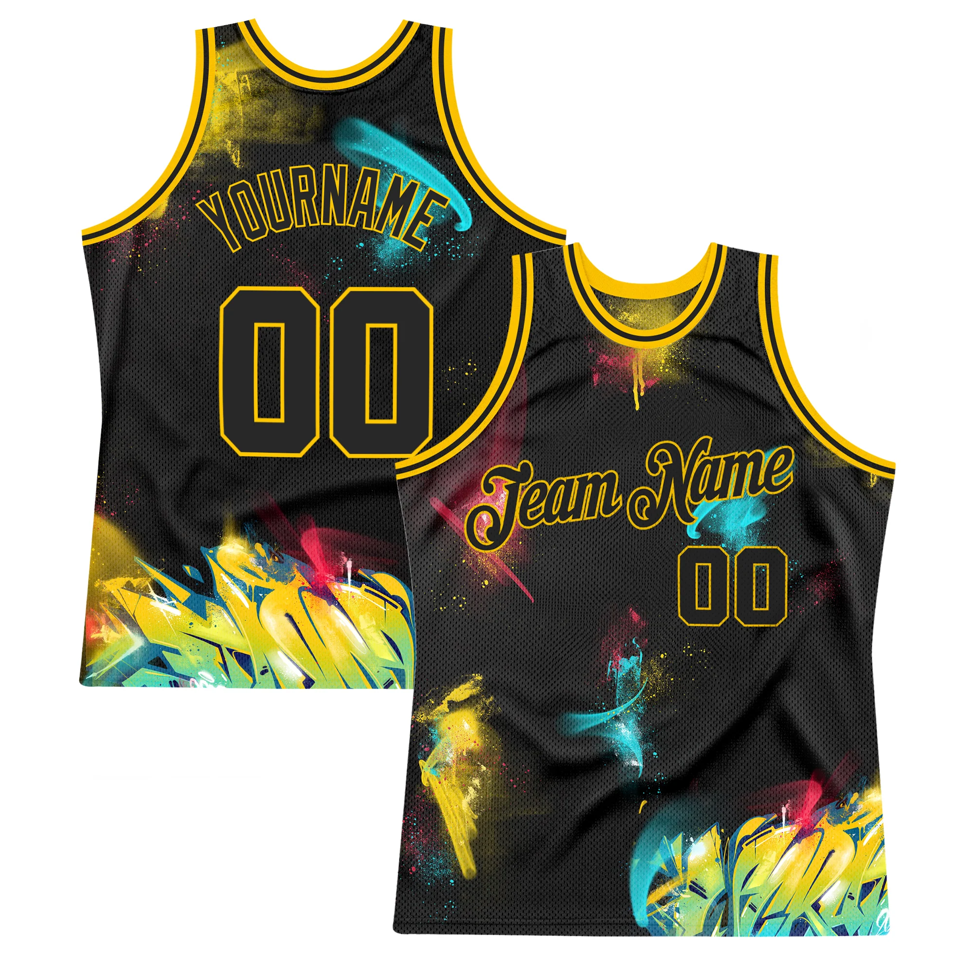 Custom Graffiti Pattern Black-Gold 3D Authentic Basketball Jersey 1_082951eb-5a57-4578-8241-96acb563a4c8.png