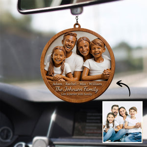 Life Is Better With Family - Personalized 2-layered Wooden Ornament