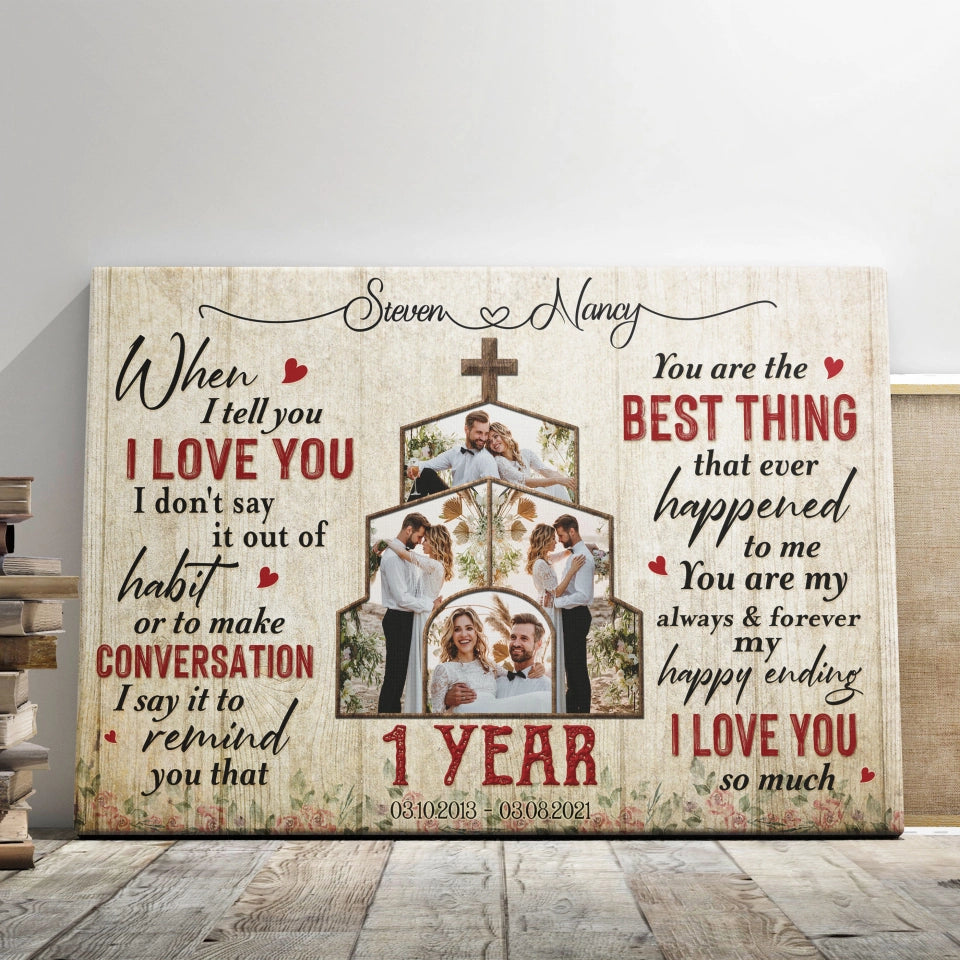 You Are The Best Thing That Ever Happened To Me, Happy Wedding Anniversary Gifts, Marriage Gifts, Personalized Canvas For Couple