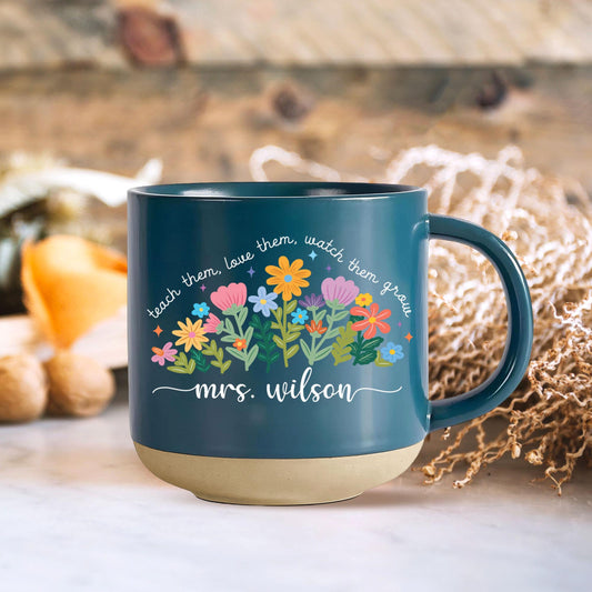 Custom Teacher Thank You Gift Mug, Teach Them Love Them Watch Them Grow, Teacher Appreciation Gift, Back To School Gift, End of Term Gift