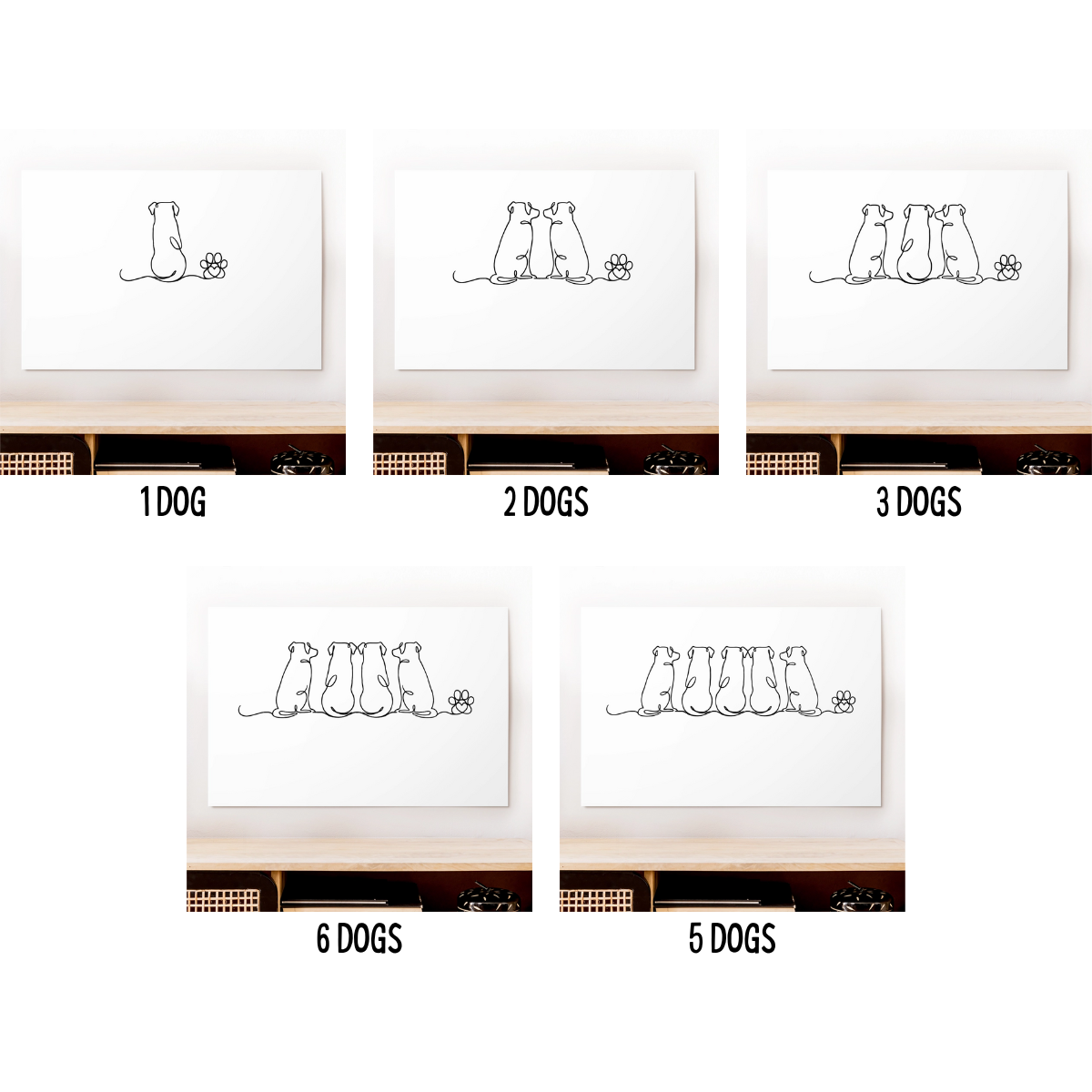 Dog Line - Personalized Canvas - Gift For Dog Lovers, Gift For Family